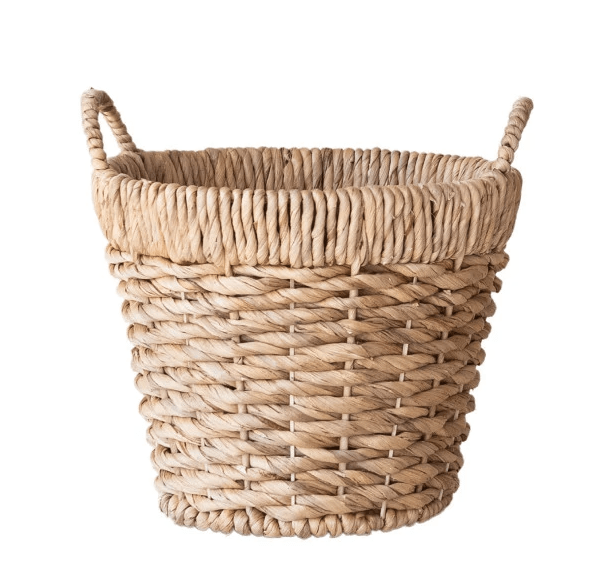 Creative Coop Home Small Hand-Woven Water Hyacinth Baskets with Handles