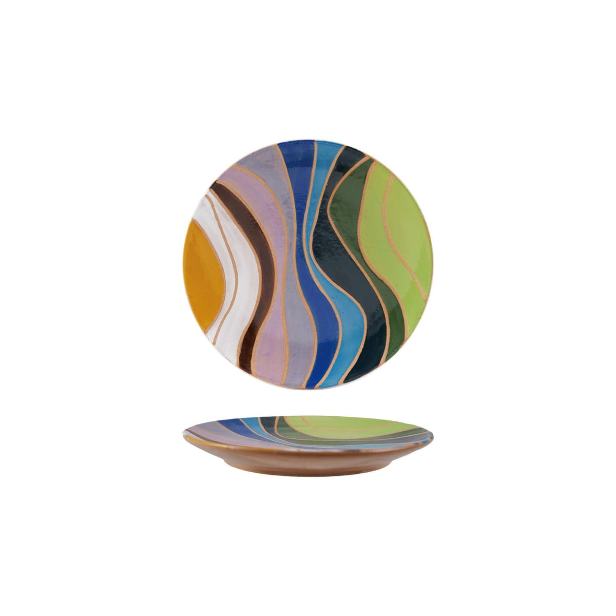 Creative Coop Home Stoneware Plate with Wax Relief Design