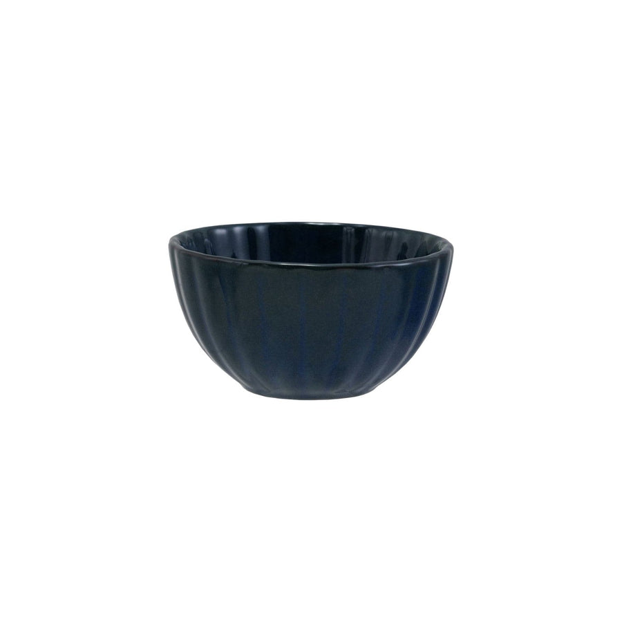 Creative Coop Home Stoneware Ribbed Bowl, Reactive Glaze, Blue (Each One Will Vary)