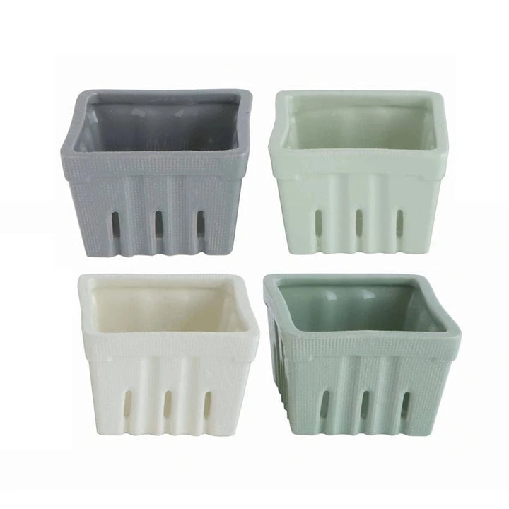 Creative Coop Home Textured Stoneware Berry Basket