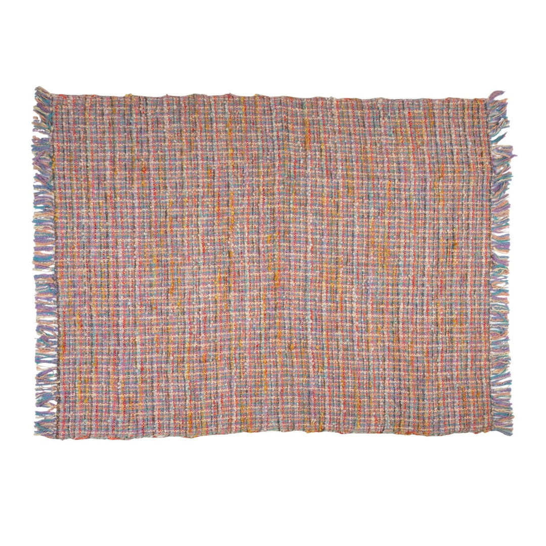 Creative Coop Home Woven Cotton Blend Slub Throw with Fringe