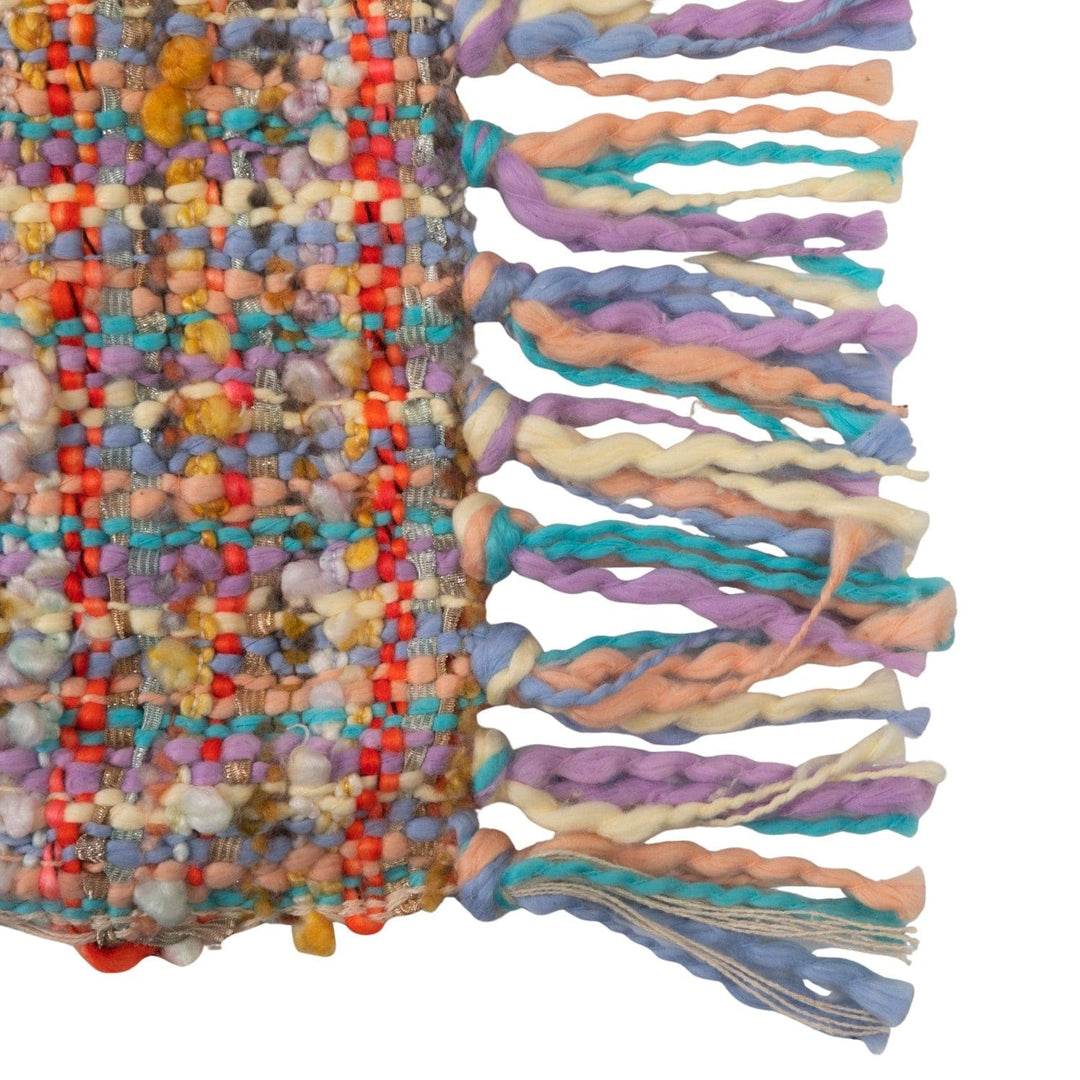 Creative Coop Home Woven Cotton Blend Slub Throw with Fringe