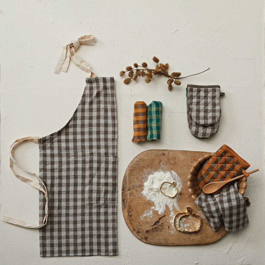 Creative Coop Kitchen Cotton Hot Mitt Multi-Color Check | 3 Styles