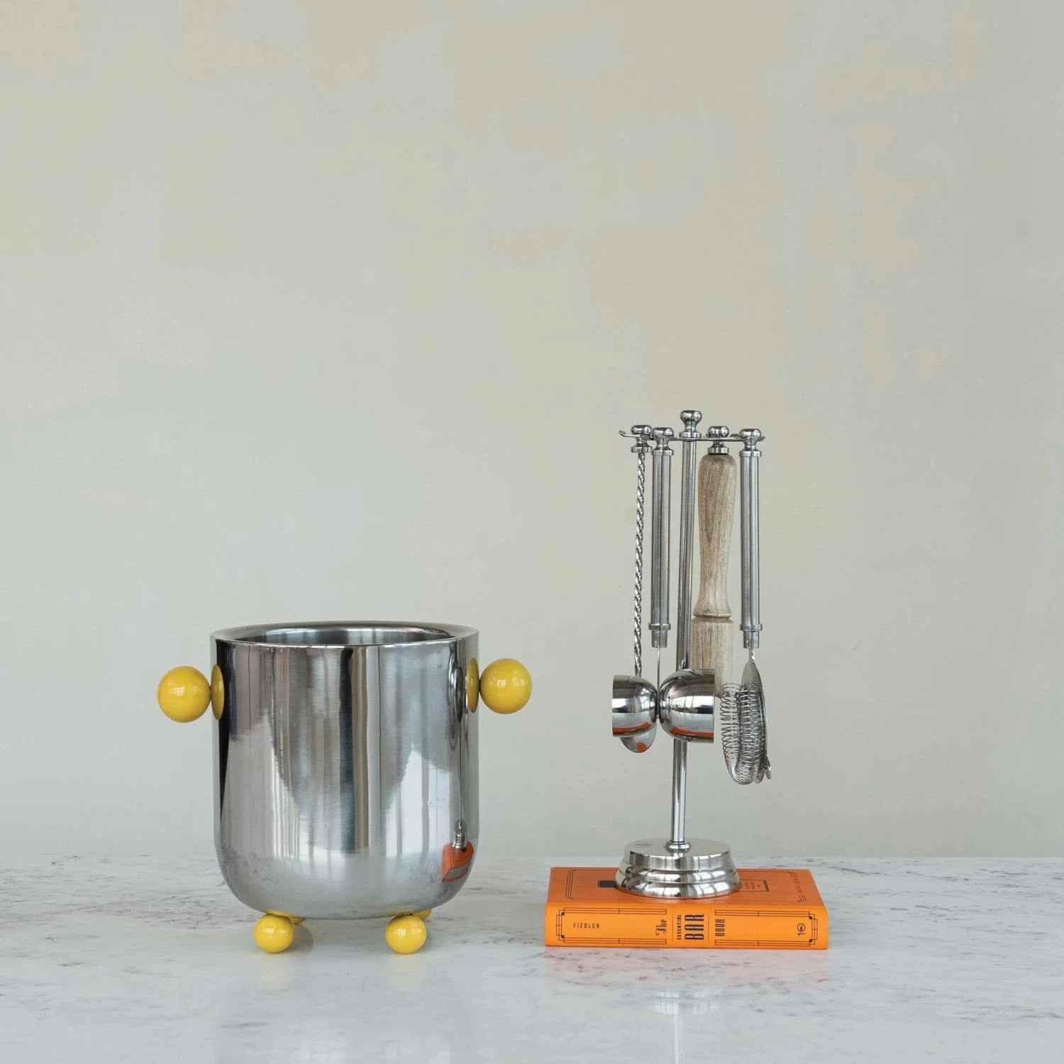 Creative Coop Kitchen Tool Stainless Steel & Mango Wood Bar Tools