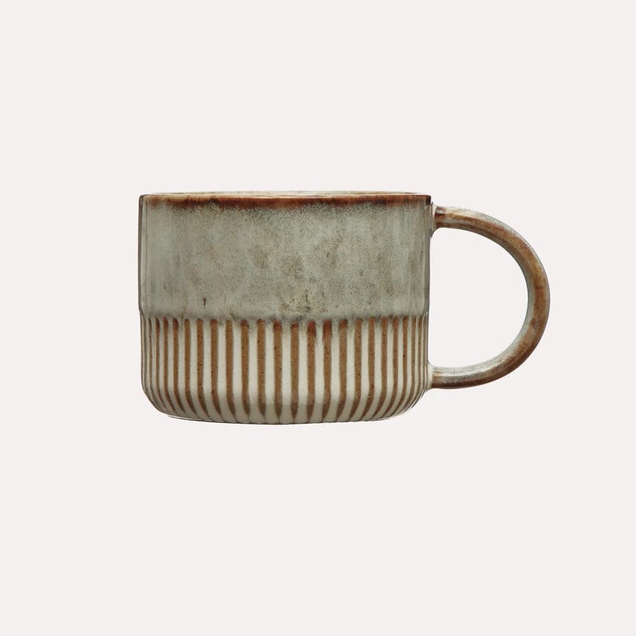 Creative Coop Mug 14 oz. Stoneware Mug with Crimped Bottom