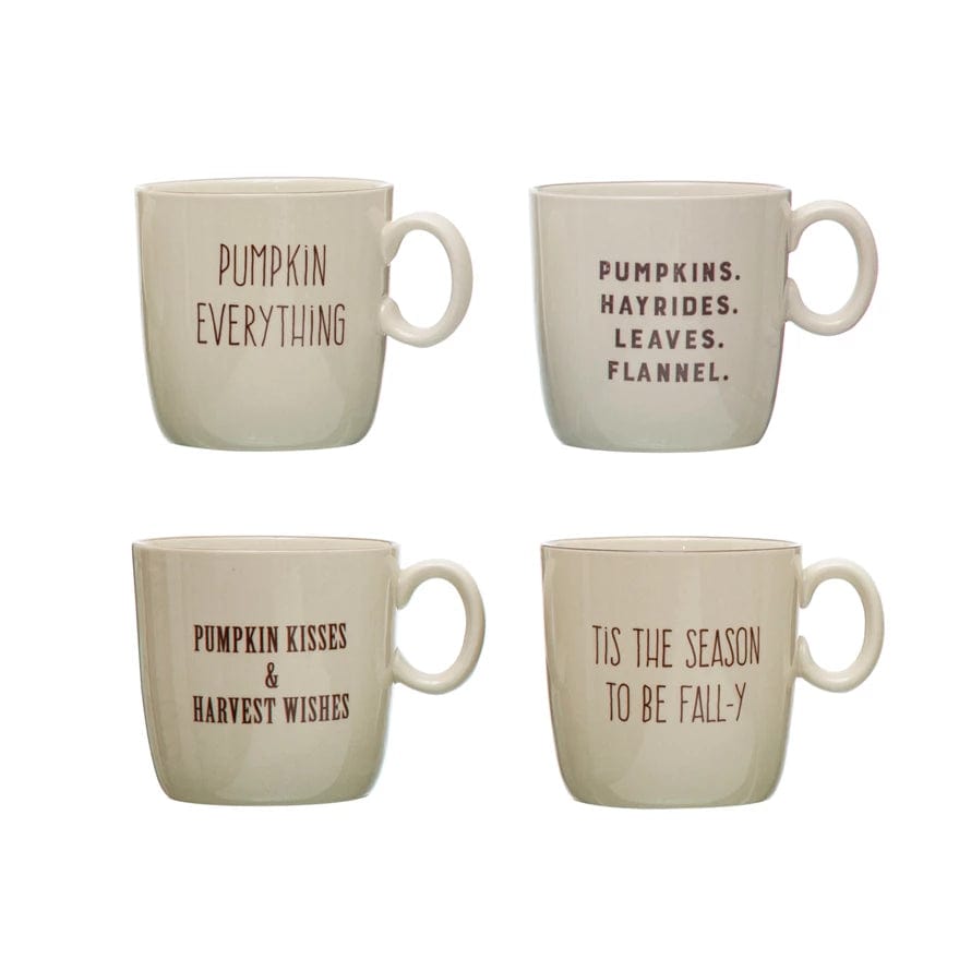 Creative Coop Mug Stoneware Mug w/ Fall Saying | 4 Styles