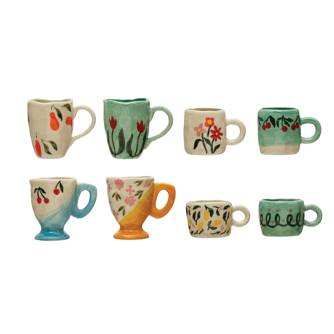 Creative Coop Mugs Hand-Painted Stoneware Espresso or Child's Mug