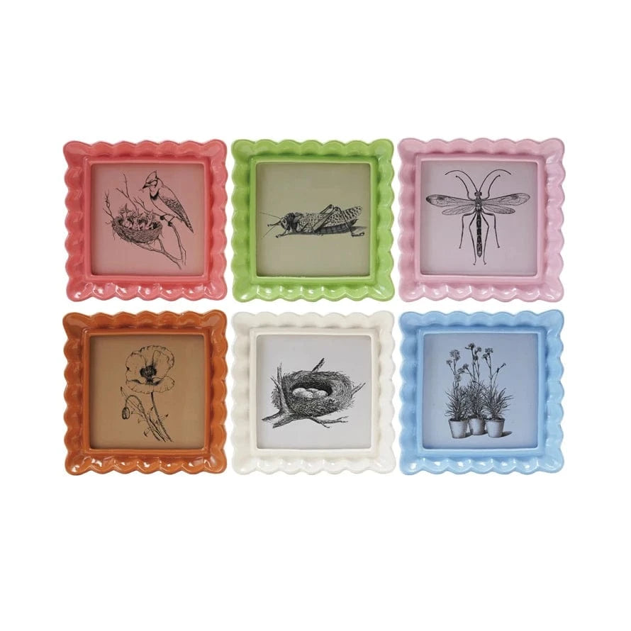 Creative Coop Picture Frame Resin Ruffled Photo Frame