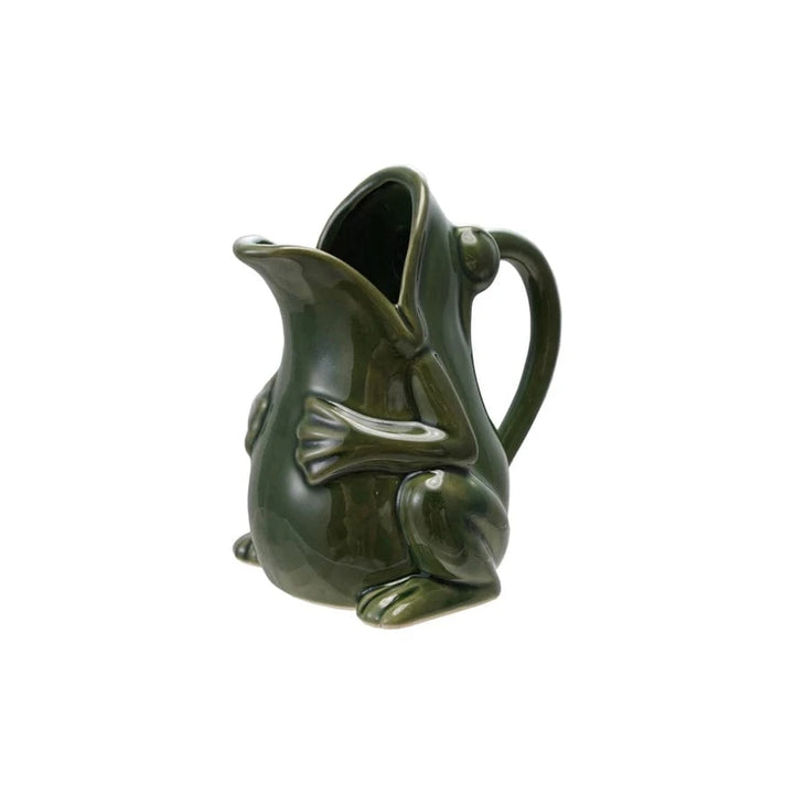 Creative Coop Pitcher 16 oz. Stoneware Frog Pitcher