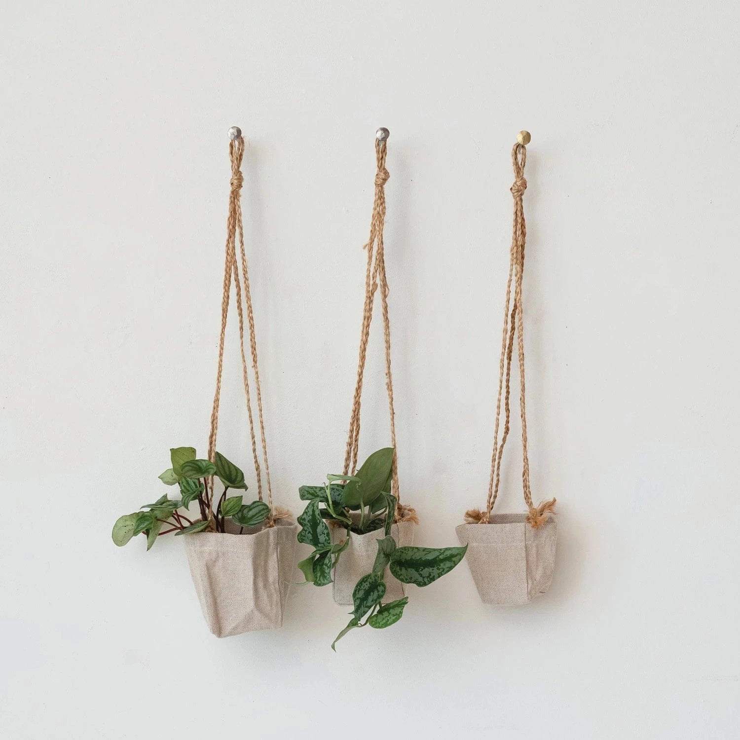 Creative Coop Plants Decorative Hanging Jute & Cotton Planter