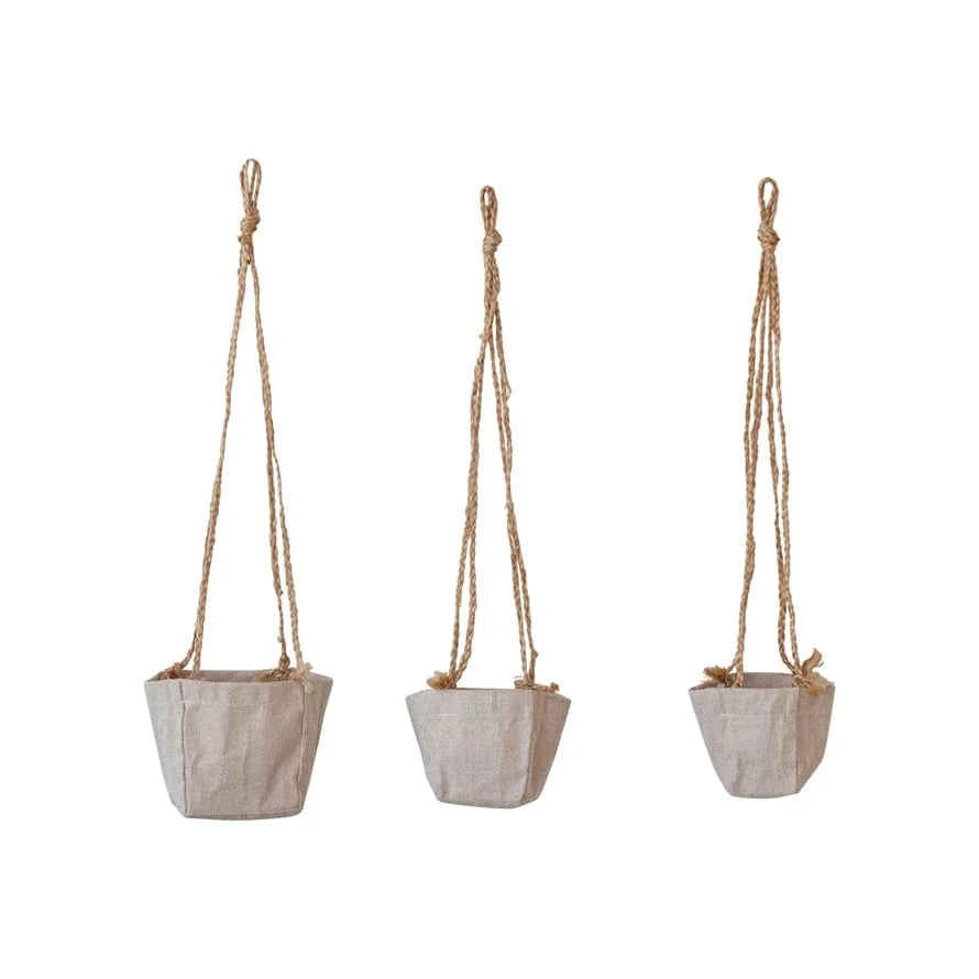 Creative Coop Plants Decorative Hanging Jute & Cotton Planter