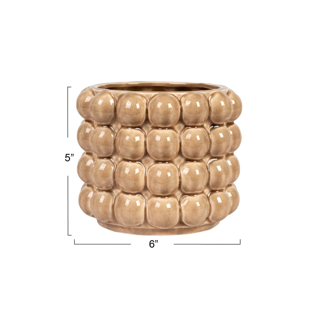 Creative Coop Plants Stoneware Raised Dots Planter (holds 4" pot)