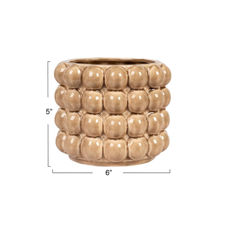 Creative Coop Plants Stoneware Raised Dots Planter (holds 4" pot)