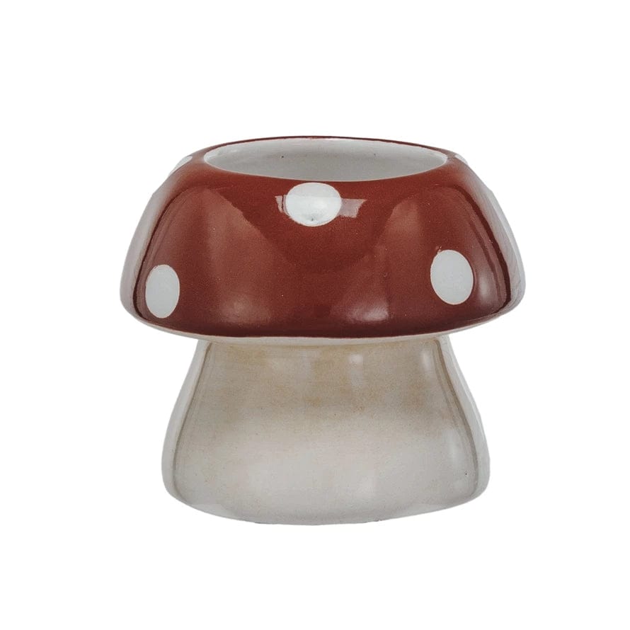 Creative Coop Serveware Stoneware Mushroom Shaped Toothpick Holder