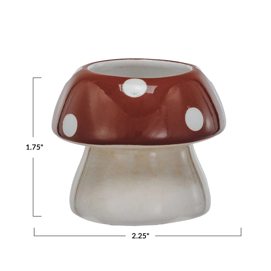 Creative Coop Serveware Stoneware Mushroom Shaped Toothpick Holder