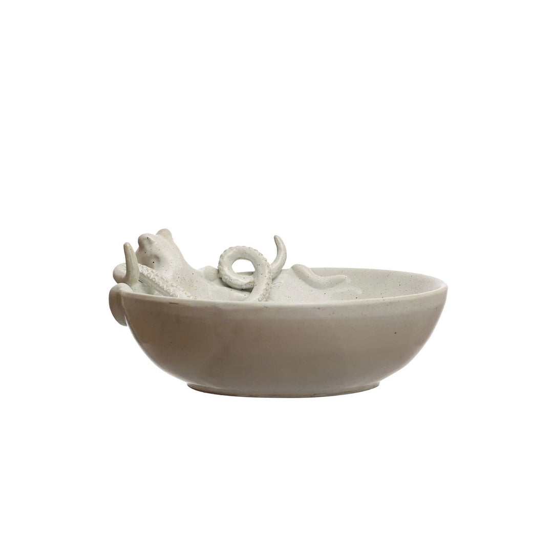 Creative Coop Serveware Stoneware Octopus Bowl Speckled