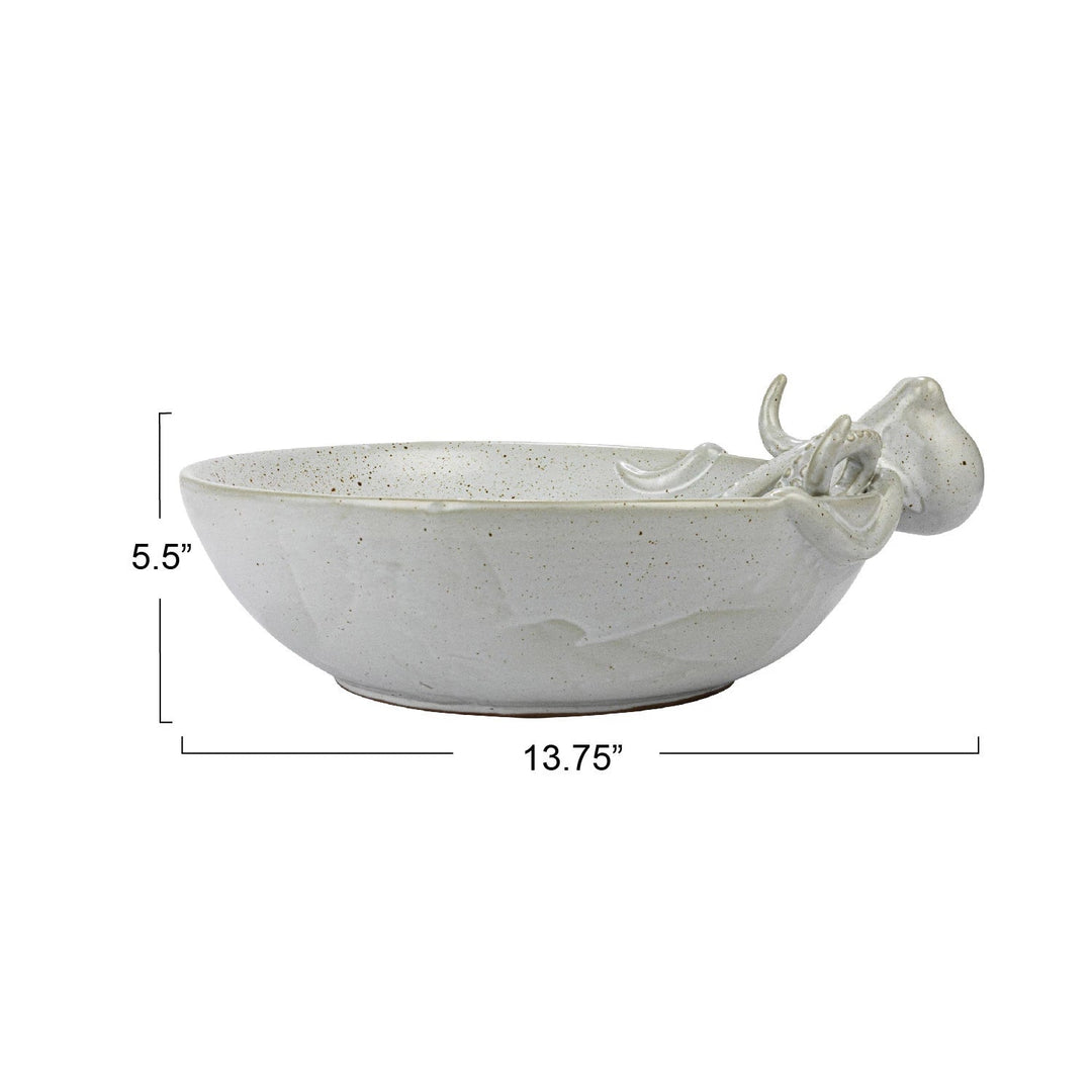 Creative Coop Serveware Stoneware Octopus Bowl Speckled