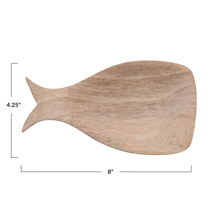 Creative Coop Spoon Mango Wood Whale Shaped Spoon Rest