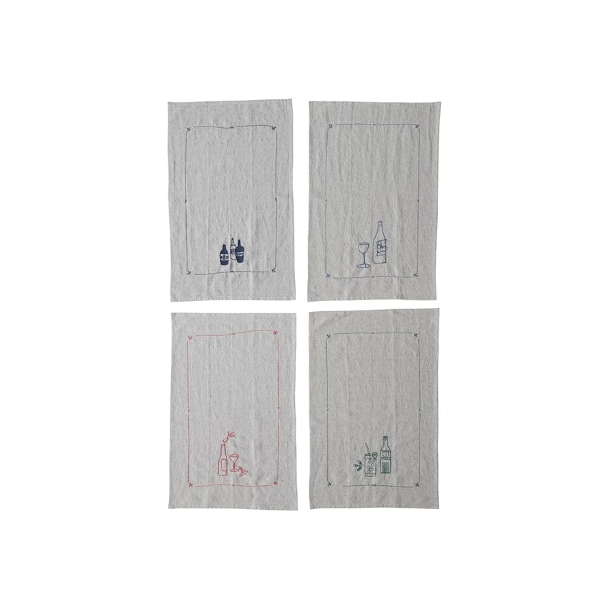 Creative Coop Mugs Woven Linen & Cotton Blend Tea Towel