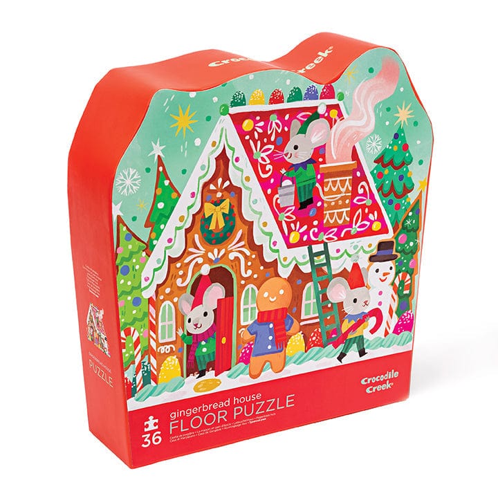 Crocodile Creek Puzzle Gingerbread House Shaped Puzzle - 36 pc