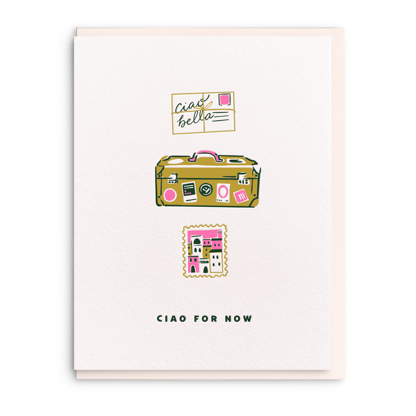 Dahlia Press Cards Ciao For Now, Letterpress Farewell Greeting Card