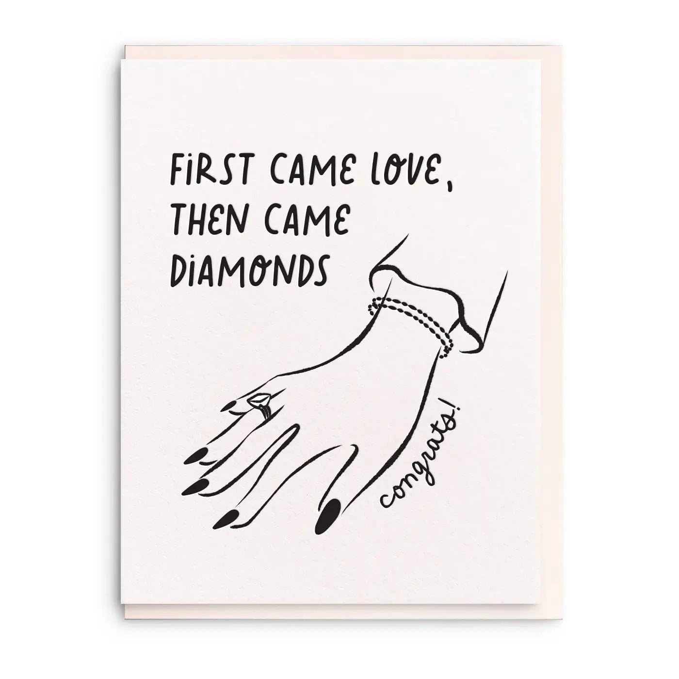 Dahlia Press Cards Diamonds, Engagement Card