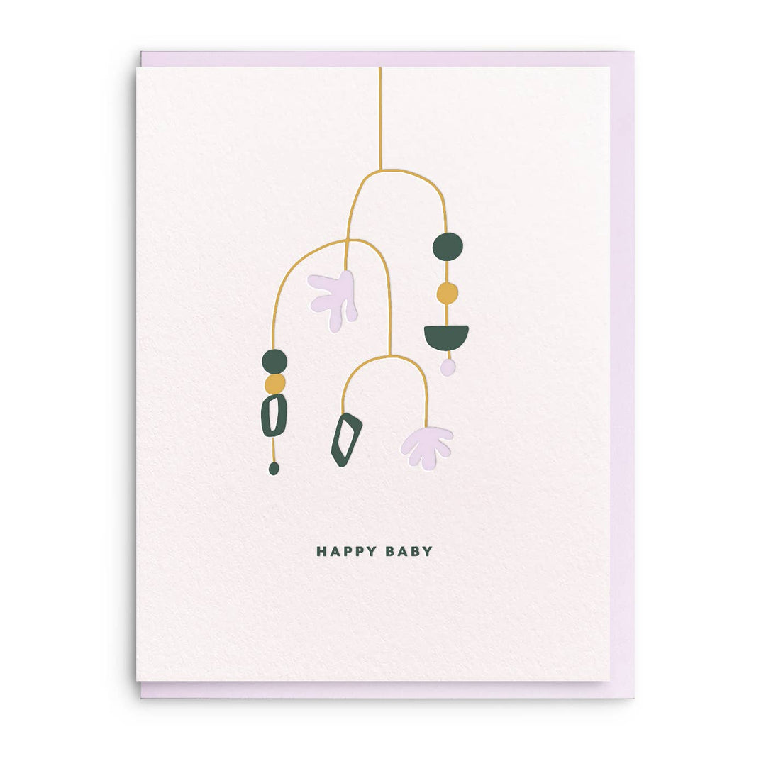 Dahlia Press Cards Happy Baby - Letterpress Baby Greeting Card
