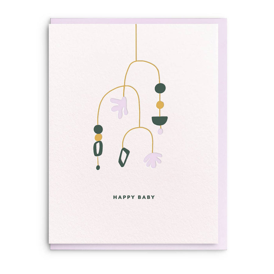 Dahlia Press Cards Happy Baby - Letterpress Baby Greeting Card