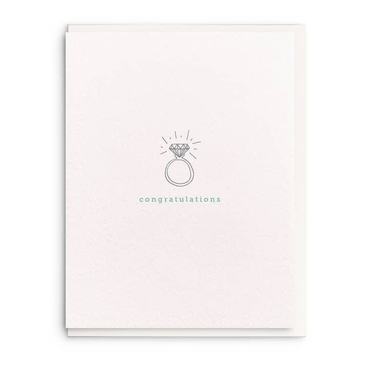 Dahlia Press Cards Ring - Letterpress Wedding Greeting Card