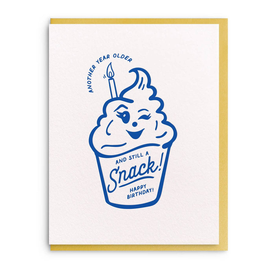 Dahlia Press Cards Snack - Letterpress Birthday Greeting Card
