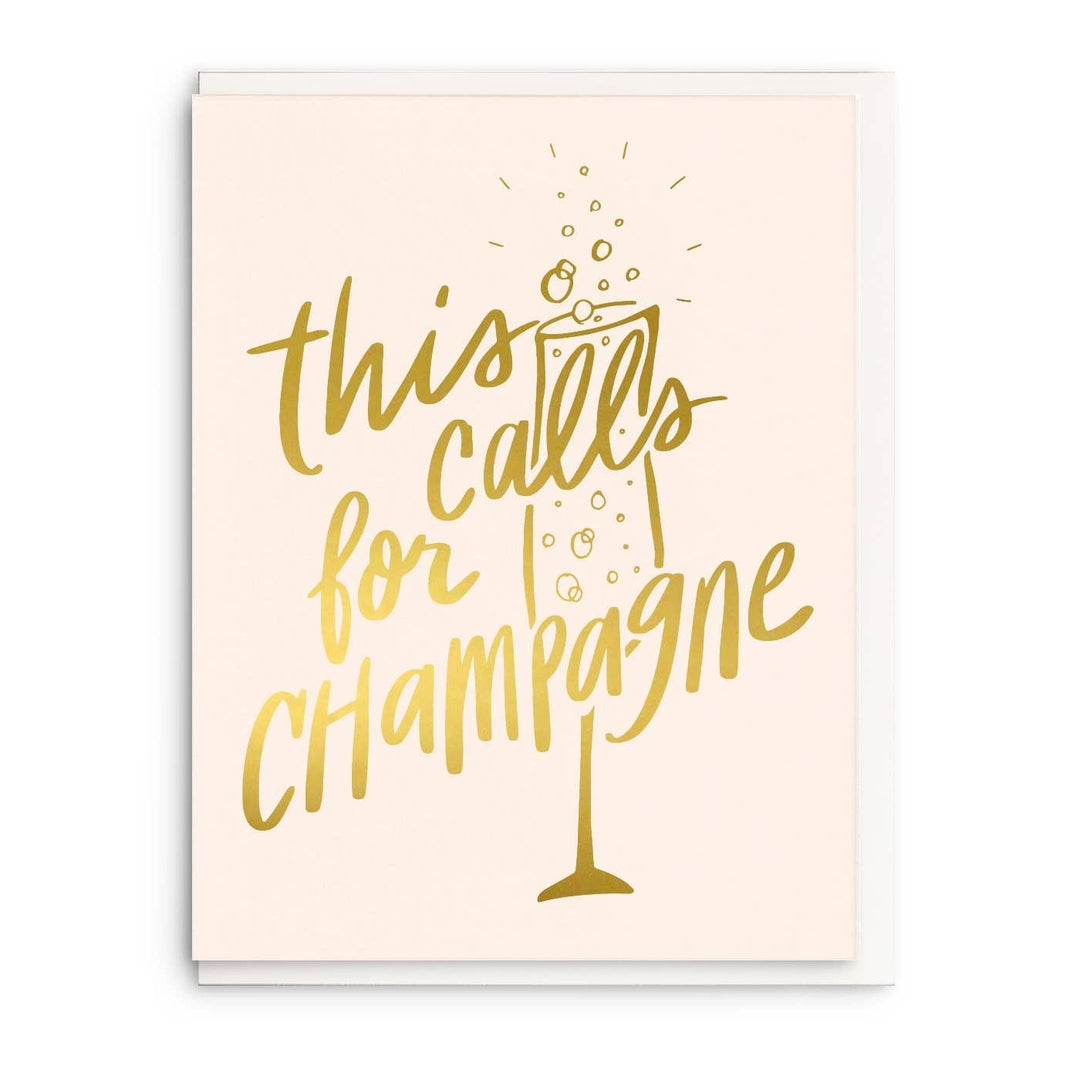 Dahlia Press Cards This Calls For Champagne - Foil Congratulations Card