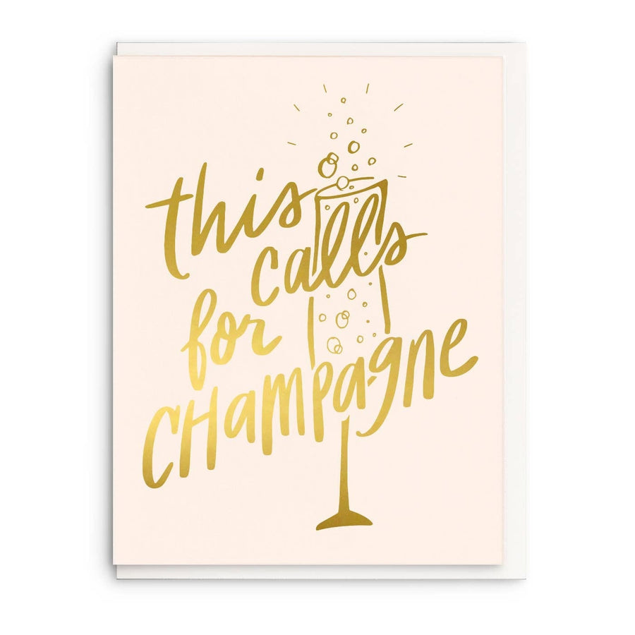 Dahlia Press Cards This Calls For Champagne - Foil Congratulations Card