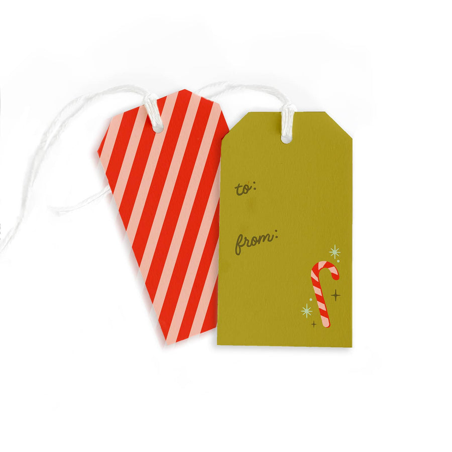 Dahlia Press Holiday Candy Cane - Holiday Gift Tag