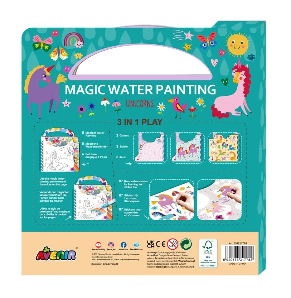 DAM Kid's Books Magic Water Painting Book - Unicorns | Avenir