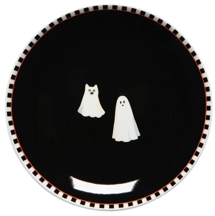 Danica Gifts One ghost + covered cat Kindred Spirits Halloween Appetizer Plates