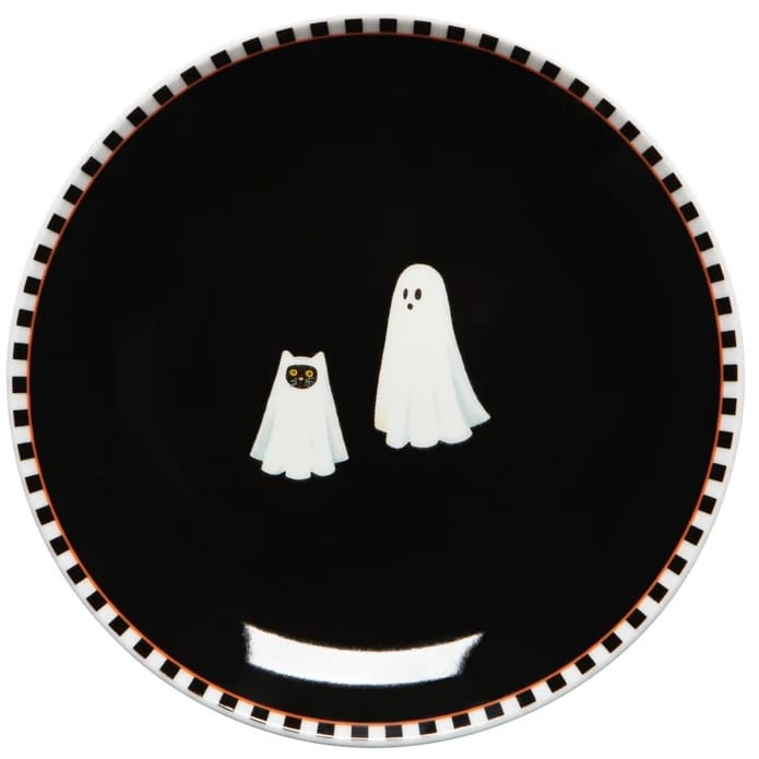 Danica Gifts One ghost + uncovered cat Kindred Spirits Halloween Appetizer Plates