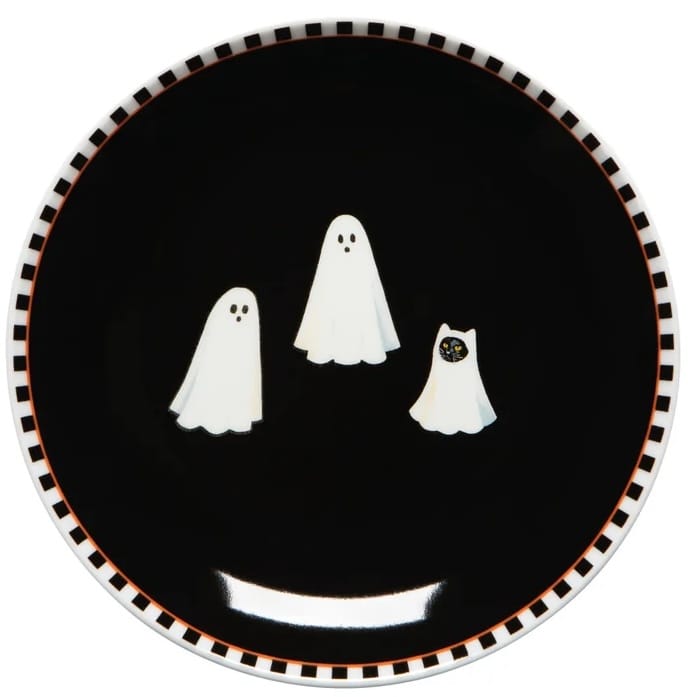 Danica Gifts Two ghosts + uncovered cat Kindred Spirits Halloween Appetizer Plates