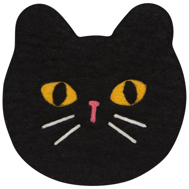 Danica Home Black Cat Felt Wool Trivet