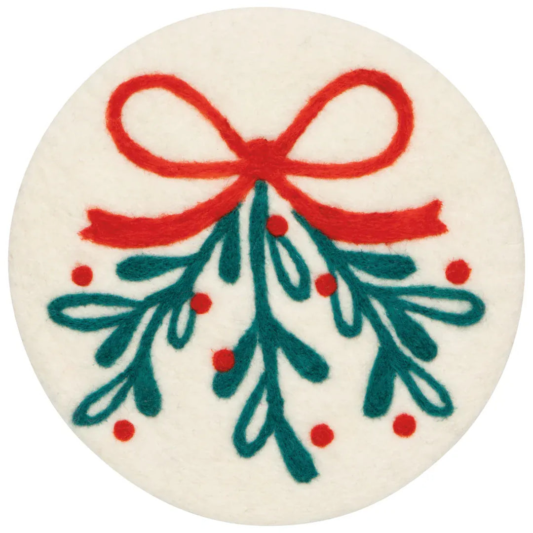 Danica Home Mistletoe Christmas Felted Wool Trivet
