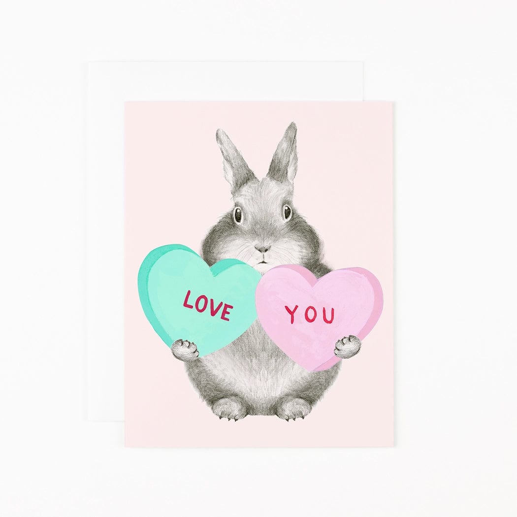 Dear Hancock Card Bunny with Sweethearts Card