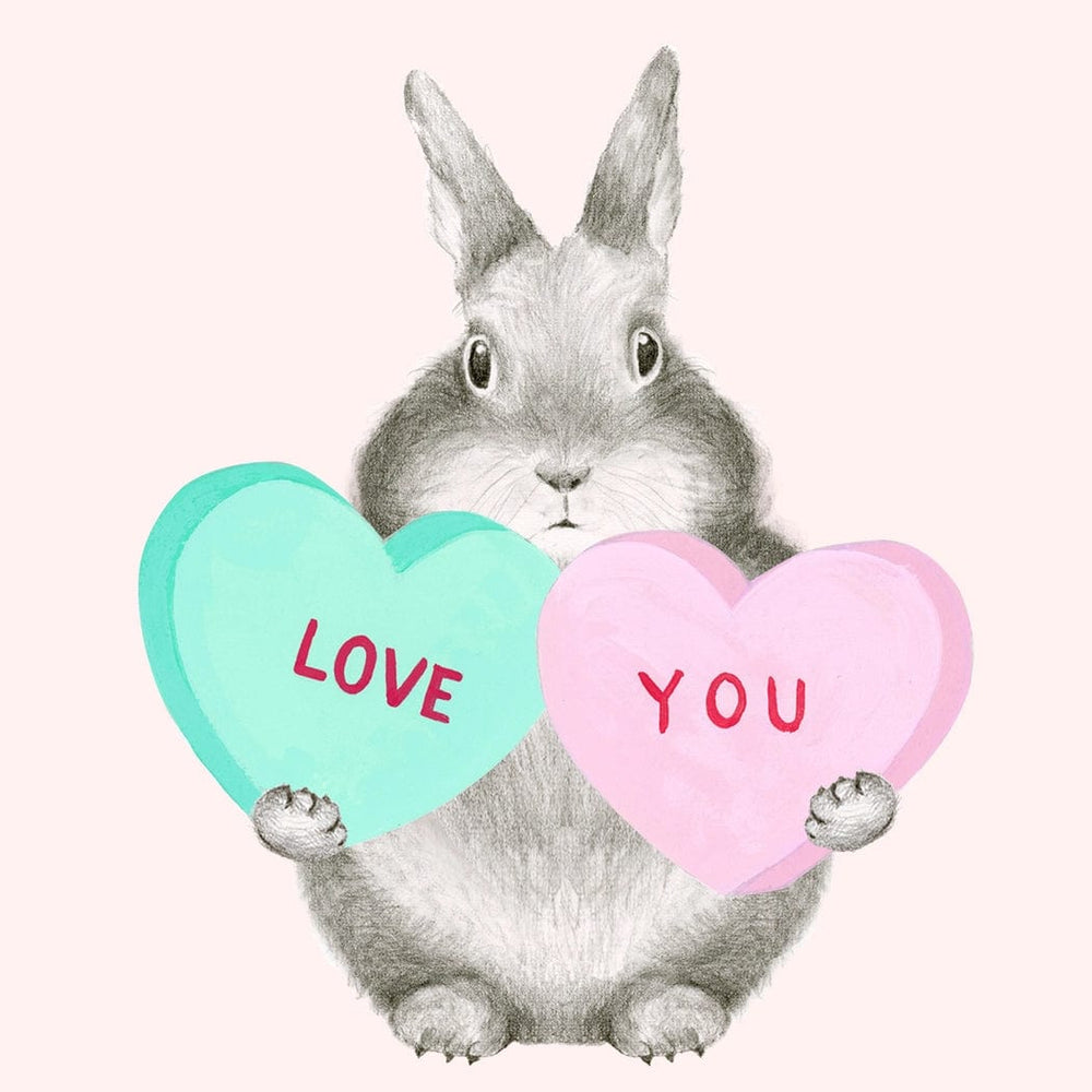 Dear Hancock Card Bunny with Sweethearts Card