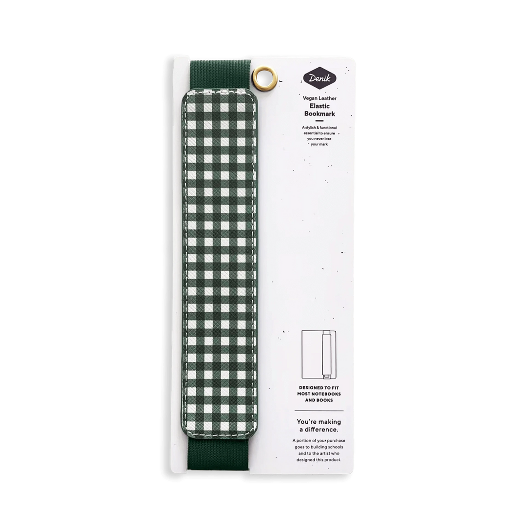 Denik Bookmark Green Gingham Elastic Bookmark