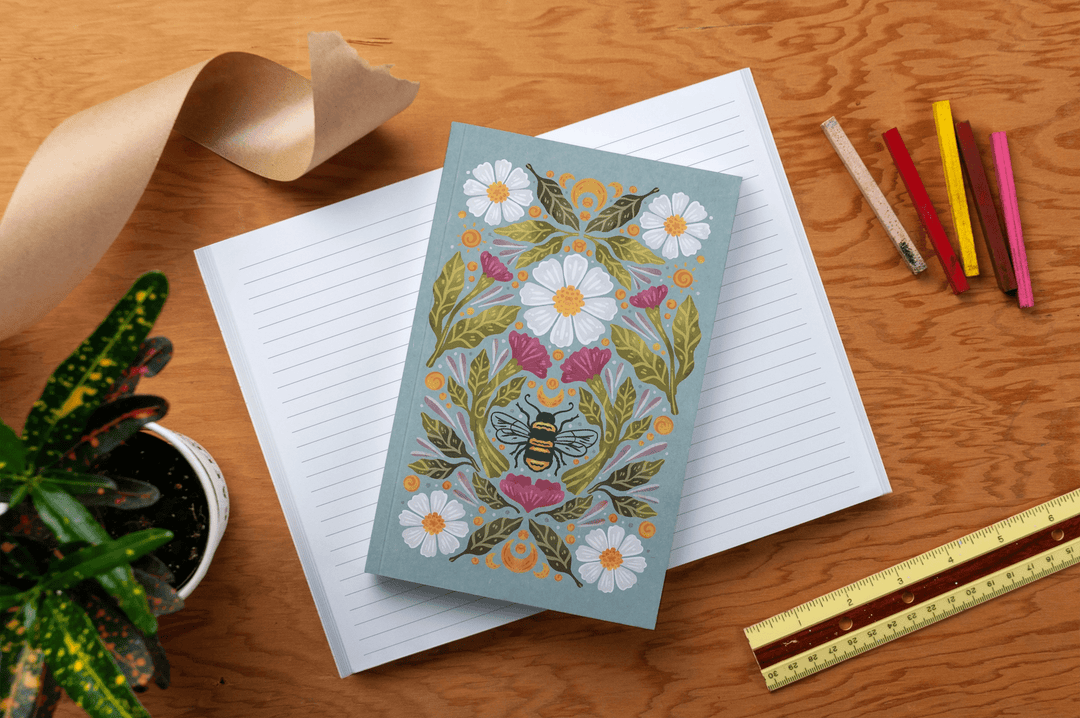 Denik Notebook Honeybee Tea Classic Layflat Journal Notebook - Lined