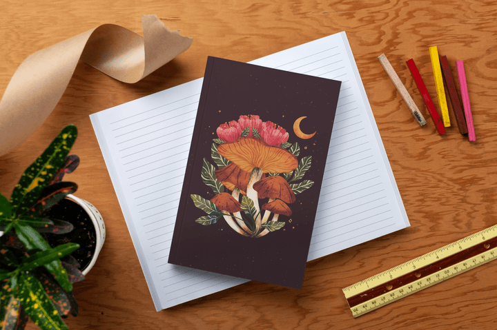 Denik Notebook Midnight Mushroom Classic Layflat Lined Notebook