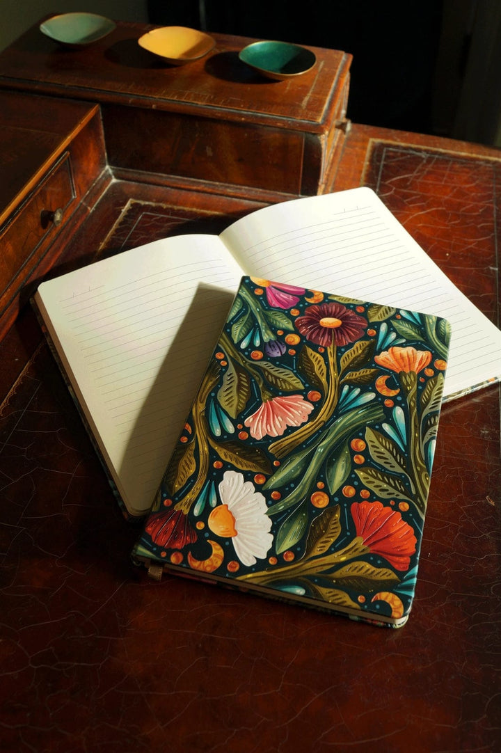 Denik Notebook Nightsky Floral Embossed Journal Notebook