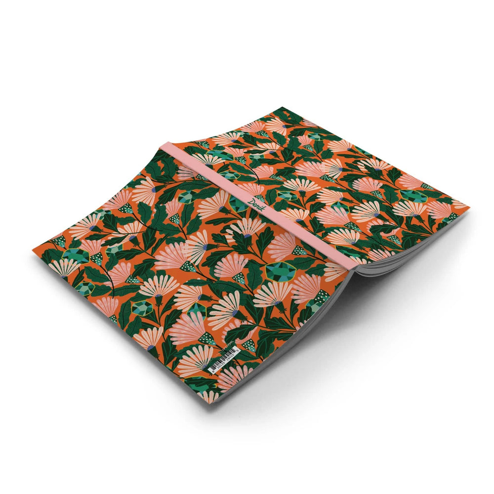 Denik Notebook Orange Floral Classic Layflat Notebook