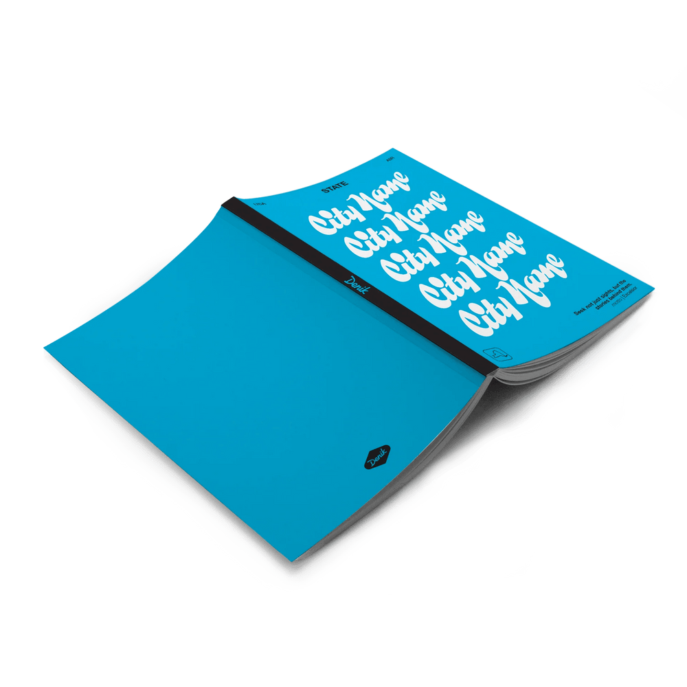 Denik Notebook Tacoma Blue Typography Layflat Notebook