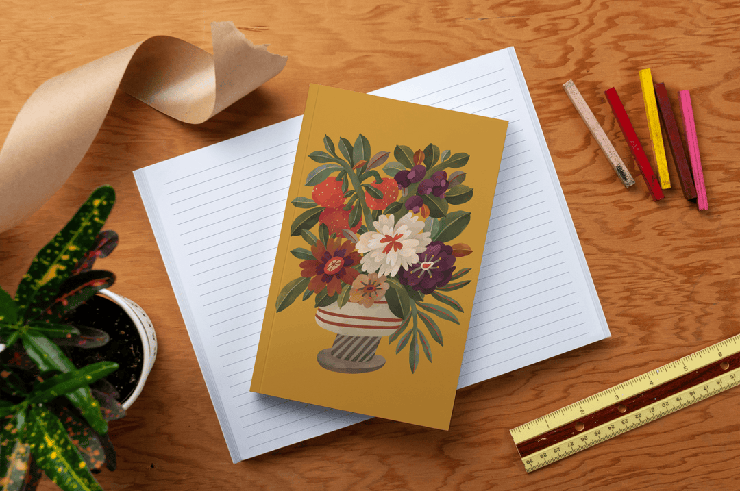 Denik paper Autumnal Vase Soft Touch Layflat Notebook