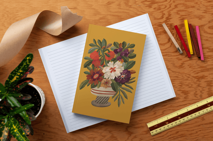 Denik paper Autumnal Vase Soft Touch Layflat Notebook
