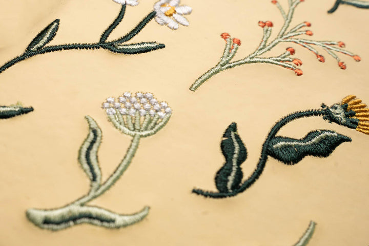 Denik paper Butter Yellow Blooms Embroidered Journal Notebook